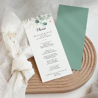 Eukalyptus Gold Floral Calligraphy Dinner