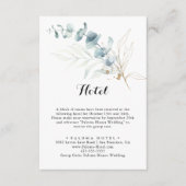 Eukalyptus Gold Floral Calligraphy Hotel Begleitkarte (Vorderseite)