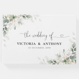 Eukalyptus Gold Floral Greenerity Wedding Guest Bo Gästebuch