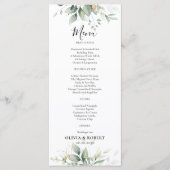 Eukalyptus Gold Floral Greenerity Wedding Menu Menükarte (Vorderseite)