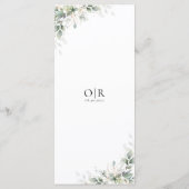 Eukalyptus Gold Floral Greenerity Wedding Menu Menükarte (Rückseite)