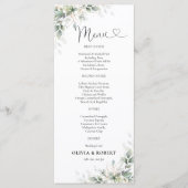 Eukalyptus Gold Floral Greenerity Wedding Menu Menükarte (Vorderseite)