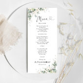 Eukalyptus Gold Floral Greenerity Wedding Menu Menükarte