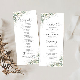 Eukalyptus Gold Floral Greenerity Wedding Program Programm