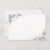 Eukalyptus Gold Floral Greenerity Wedding RSVP Car Karte (Rückseite)