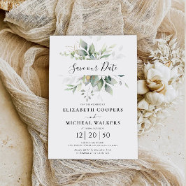 Eukalyptus Gold Floral Greenery Rette unsere Datum Save The Date