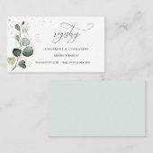 Eukalyptus Gold Floral Platzkarte (Vorne/Hinten)