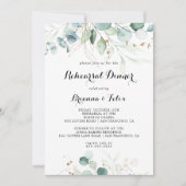 Eukalyptus Gold Floral Probe Dinner Einladung (Vorderseite)