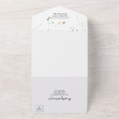 Eukalyptus Gold Floral Wedding All In One Einladung (Außenbereich)