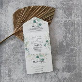Eukalyptus Gold Floral Wedding All In One Einladung