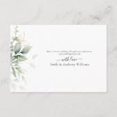 Eukalyptus Gold Floral Wedding Card Begleitkarte (Rückseite)