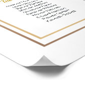 Eukalyptus Gold Floral Wedding Chart Poster (Ecke)