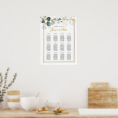 Eukalyptus Gold Floral Wedding Chart Poster (Küche)
