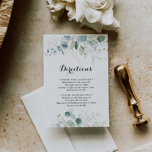 Eukalyptus Gold Floral Wedding Directors Begleitkarte