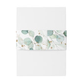 Eukalyptus Gold Floral Wedding Einladung Einladungsbanderole (Rückseitenbeispiel)