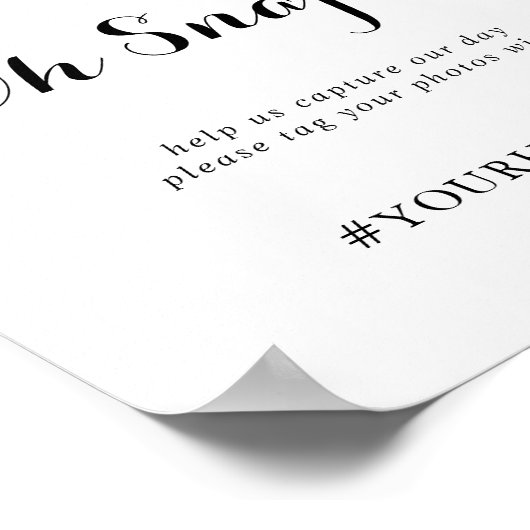 Eukalyptus Gold Floral Wedding Oh Snap Signing Poster (Ecke)