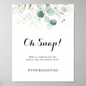 Eukalyptus Gold Floral Wedding Oh Snap Signing Poster (Vorne)