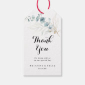 Eukalyptus Gold Floral Wedding Vielen Dank Geschenkanhänger (Vorderseite)