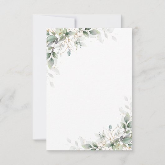 Eukalyptus Gold Floral Wedding Vielen Dank Karten (Rückseite)