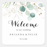 Eukalyptus Gold Floral Wedding Willkommen