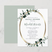 Eukalyptus Gold Foil Brautparty Einladung (Vorne/Hinten)