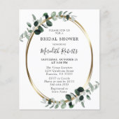 Eukalyptus Gold Foil Brautparty Einladung (Vorderseite)