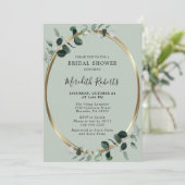 Eukalyptus Gold Foil Sage Brautparty Einladung (Stehend Vorderseite)