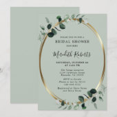 Eukalyptus Gold Foil Sage Brautparty Einladung (Vorne/Hinten)