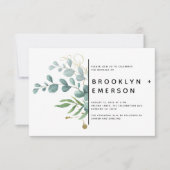 Eukalyptus Gold Foil Wedding Einladung (Vorderseite)