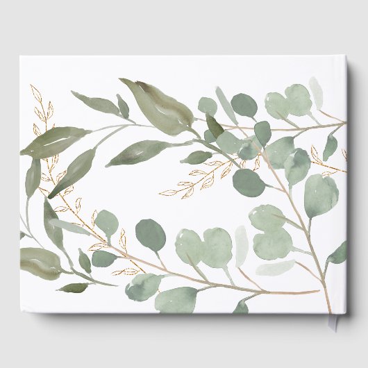 Eukalyptus Gold Foto Gedenkfeier Gästebuch (Rückseite)