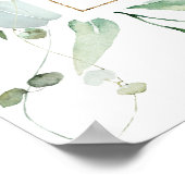 Eukalyptus Gold Frame Brautparty Begrüßungszeichen Poster (Ecke)