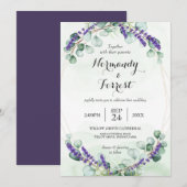 Eukalyptus Gold Frame Wedding Einladung (Vorne/Hinten)