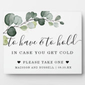 Eukalyptus Gold für Hochzeitsskripte Fotoplatte (Vorderseite)