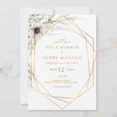 Eukalyptus Gold Geometric All in one Wedding Invit Einladung (Vorderseite)