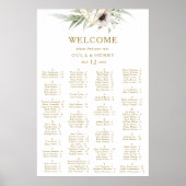 Eukalyptus Gold Geometric Alphabetical Seating Poster (Vorne)