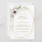 Eukalyptus Gold Geometric Bridal Tee Party Einladung (Vorderseite)