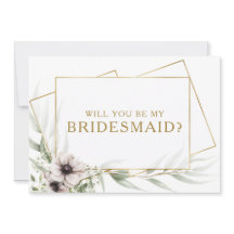 Eukalyptus Gold Geometric Bridesmaid-Vorschlagskar