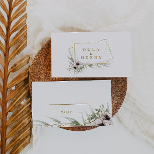 Eukalyptus Gold Geometric Flat Wedding Platzkarte