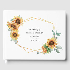 Eukalyptus Gold Geometric Floral Wedding Gästebuch