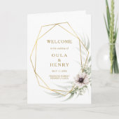 Eukalyptus Gold Geometric Folded Wedding Program Programm (Vorderseite)