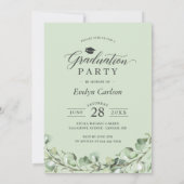 Eukalyptus Gold Geometric Foto Graduation Party Einladung (Rückseite)