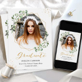 Eukalyptus Gold Geometric Foto Graduation Party Einladung