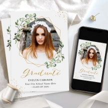 Eukalyptus Gold Geometric Foto Graduation Party