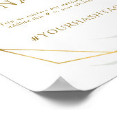 Eukalyptus Gold Geometric Oh Snap Wedding Hashtag Poster (Ecke)
