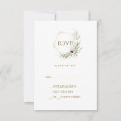 Eukalyptus Gold Geometric RSVP Card Karte (Vorderseite)