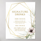 Eukalyptus Gold Geometric Signature Drinks Zeichen Poster (Vorne)