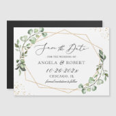 Eukalyptus Gold Geometric Speichern Sie das Datums Magnetkarte (Vorne/Hinten)