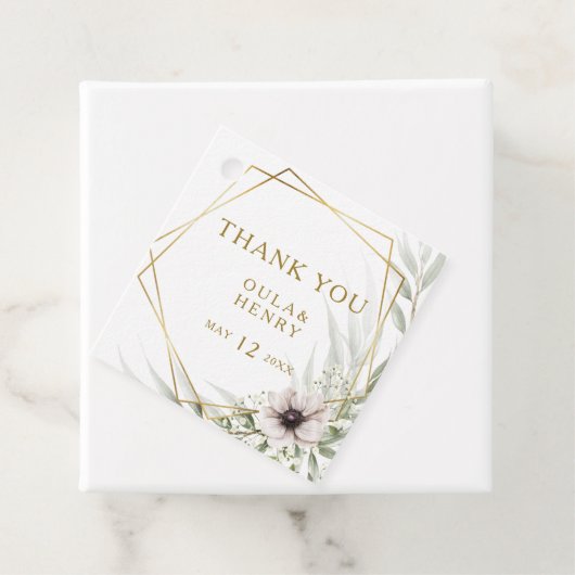 Eukalyptus Gold Geometric Vielen Dank für Ihre Unt Geschenkanhänger (Beispiel)