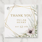 Eukalyptus Gold Geometric Vielen Dank für Ihre Unt Geschenkanhänger (Vorderseite)