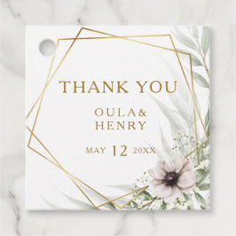 Eukalyptus Gold Geometric Vielen Dank für Ihre Unt Geschenkanhänger